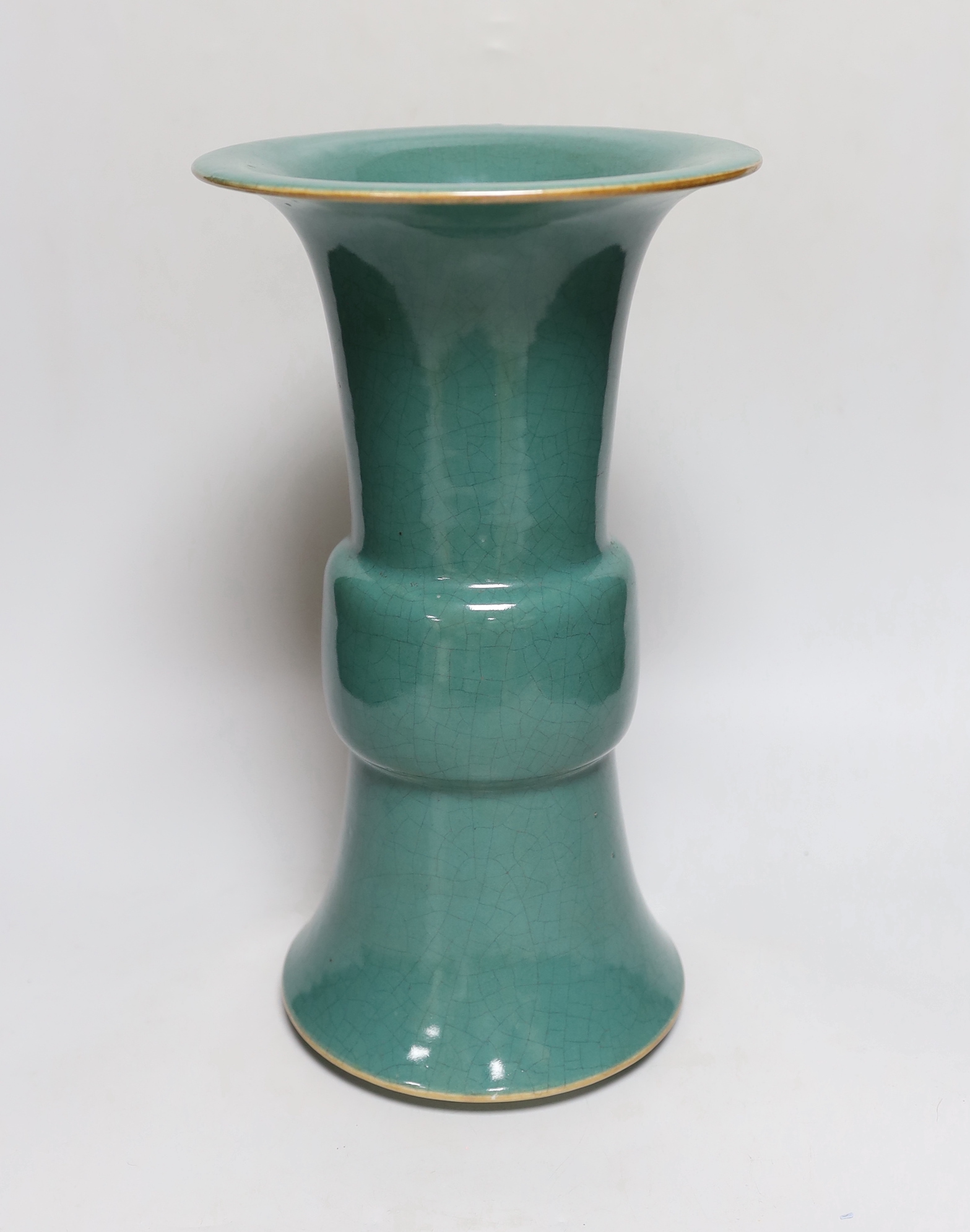 A Chinese crackle glazed Gu vase, Republic period, 34.5cm high